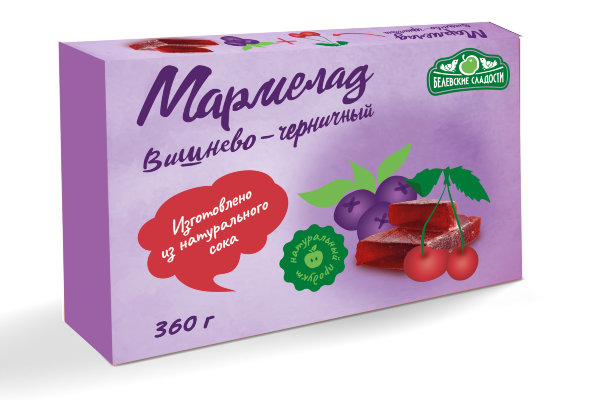 №2 Мармелад  "Вишнево-черничный" белевский 360г   в Урюпинске