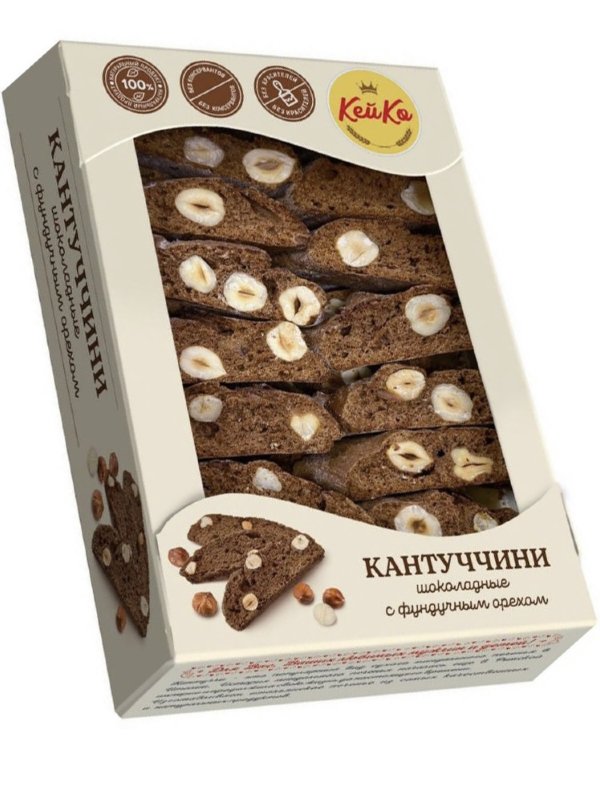 №3 Кей Ко Кантуччини шоколадные с фундучным орехом, 200г  в Урюпинске