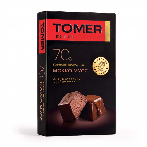 №2 Фабрика Томер  Горький шоколад с начинкой МОККО МУСС, 110г в Урюпинске
